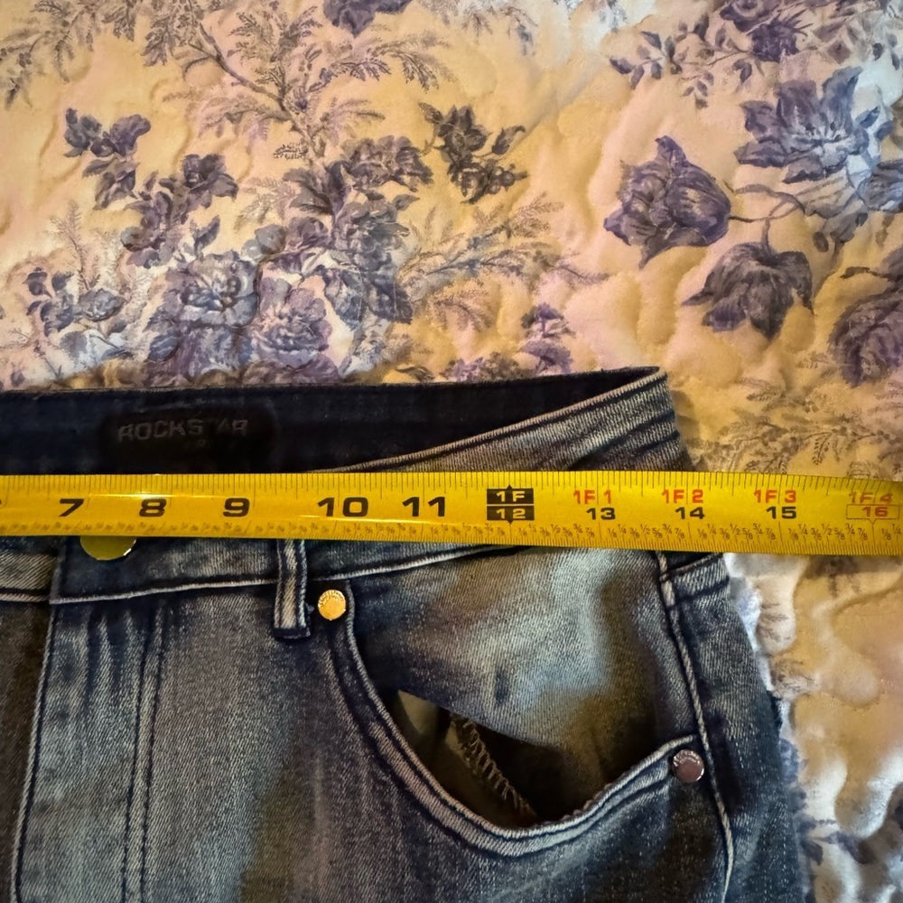 Women's Straight Leg Cargo  super stacked Jeans - Distressed Blue - Picture 3 of 6